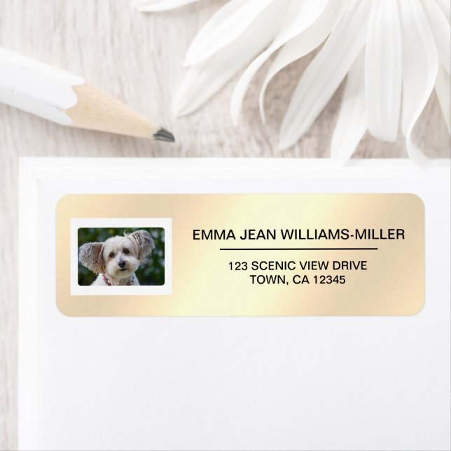 Pet Dog Photo Elegant Peach Pink Return Address  (Insitu)