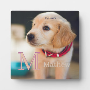 pet dog photo est year name monogram cat parent plaque