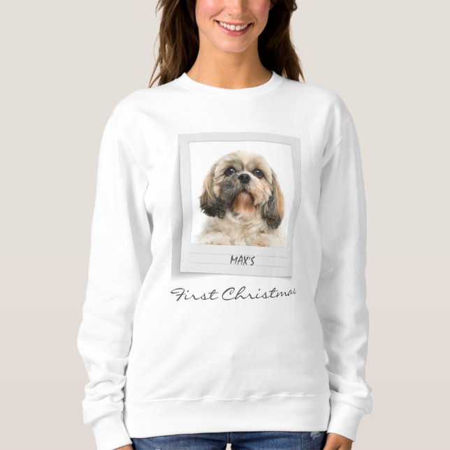 Pet Dog Photo First Christmas Personalised Sweatshirt (Front)