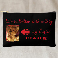 Pet dog photo name initials black red