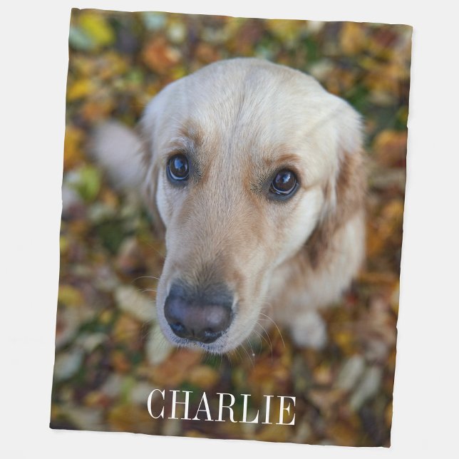 Pet Dog Photo Personalised Fleece Blanket (Pet dog or cat photo personalized fleece blanket)