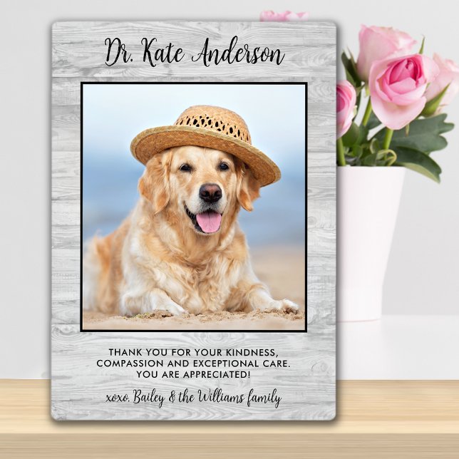 Pet Dog Photo Personalised Veterinarian Thank You Plaque (Creator Uploaded)