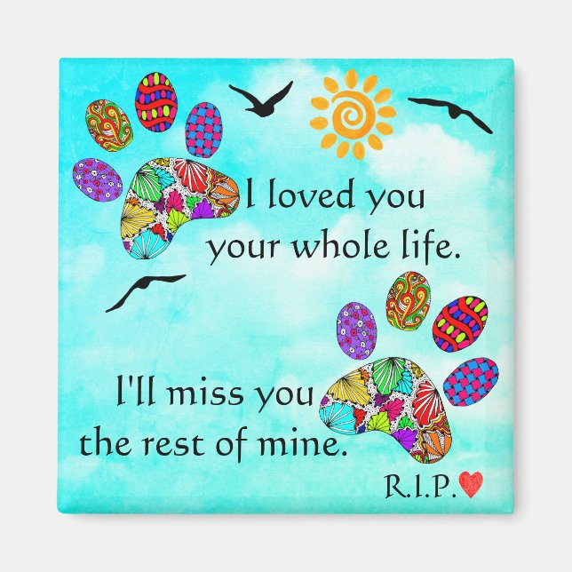 Pet Dog Sympathy Memorial Magnet (Front)