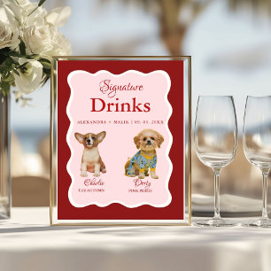 Pet Dog Valentine Signature Drink wedding sign