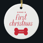 Pet | Dog's First Christmas Photo Ornament<br><div class="desc">Pet | Dog's First Christmas Photo Ornament</div>