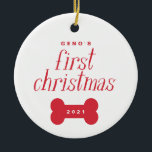 Pet | Dog's First Christmas Photo Ornament<br><div class="desc">Pet | Dog's First Christmas Photo Ornament</div>