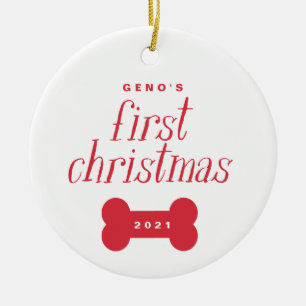 Pet   Dog's First Christmas Photo Ornament