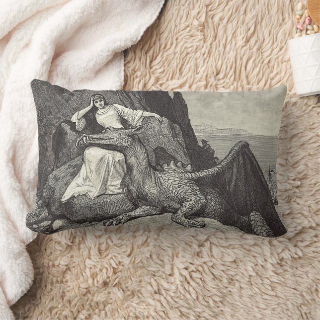 Pet Dragon and Maiden Lumbar Cushion (Blanket)
