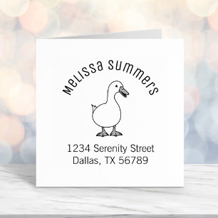 Pet Duck Goose Arch Address 2 Self-inking Stamp