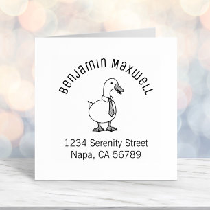 Pet Duck Goose Necktie Arch Address Self-inking Stamp