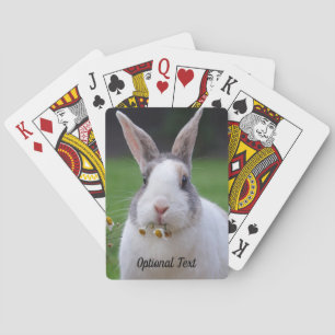 Pet Dutch Bunny Rabbit with Flowers Playing Cards