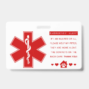 pet emergency contacts ID badge