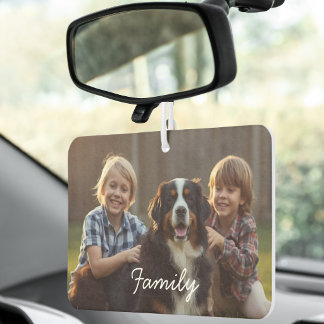 Pet Family Photo Bernese White Personalise Car Air Freshener