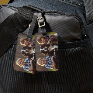 Pet Family Photo Bernese White Personalise Luggage Tag