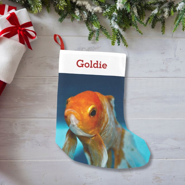 Pet Fish Lover Photo & Name Personalised Small Christmas Stocking (Creator Uploaded)