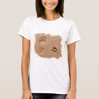 Pet & Footprint in the Sand T-Shirt