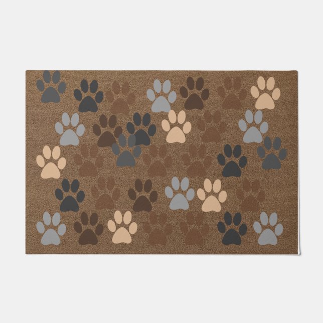 Pet Footprints Doormat, Funny Cat Lover Gift Doormat (Front)