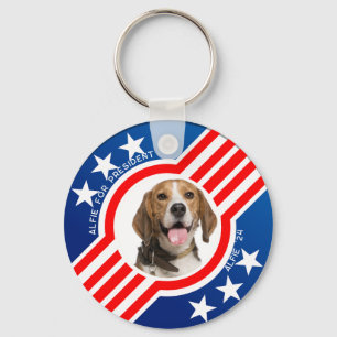 Pet for President Dog Photo USA Election 2024 Key Ring