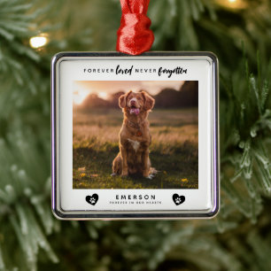 Pet Forever Loved Never Forgotten Photo Block Metal Tree Decoration