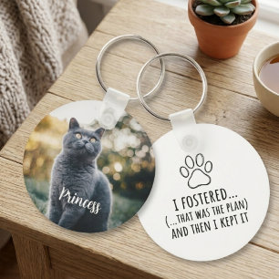 Pet Foster Failure Paw Print Key Ring
