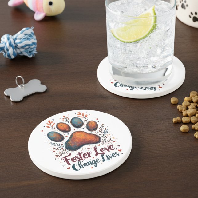 Pet Foster Parents Love Drink Coaster (Pet Foster drinking coasters)