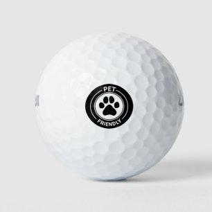 Pet Friendly Bestie Westie Drawn Paw - Black Golf Balls