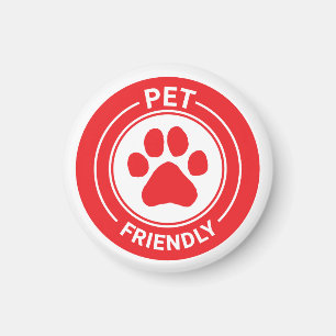 Pet Friendly Bestie Westie Drawn Paw - Red Magnet