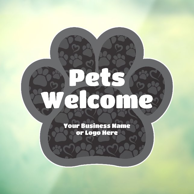 Pet Friendly Dogs Welcome PawPrint Custom Business (Sheet 3)