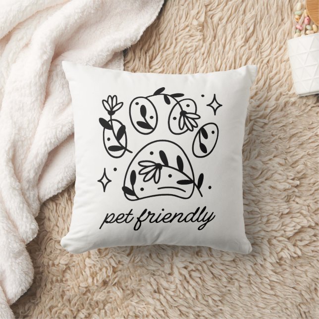 Pet friendly floral dog paw cushion (Blanket)