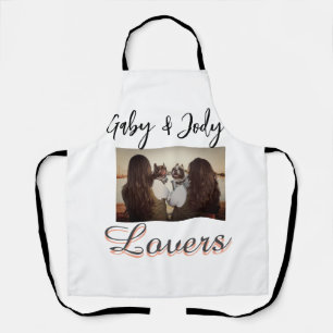 Pet friends besties add name pet photo animal love apron