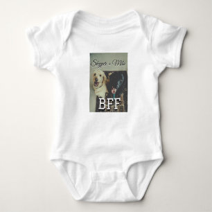 Pet friends besties add name pet photo animal love baby bodysuit