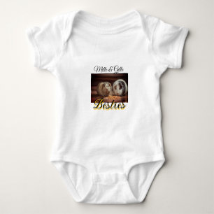 Pet friends besties add name pet photo animal love baby bodysuit