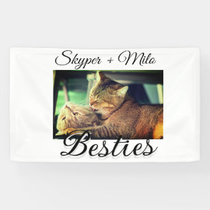 Pet friends besties add name pet photo animal love banner