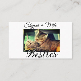 Pet friends besties add name pet photo animal love business card