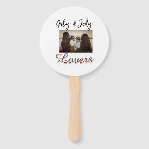 Pet friends besties add name pet photo animal love hand fan