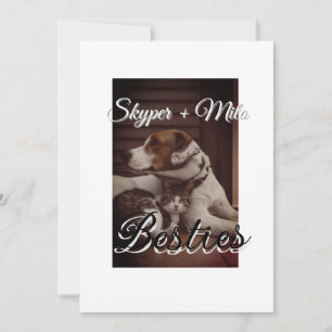 Pet friends besties add name pet photo animal love invitation