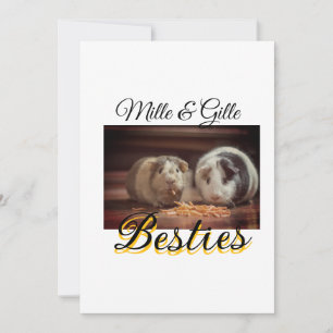 Pet friends besties add name pet photo animal love invitation