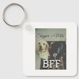 Pet friends besties add name pet photo animal love key ring