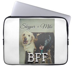 Pet friends besties add name pet photo animal love laptop sleeve