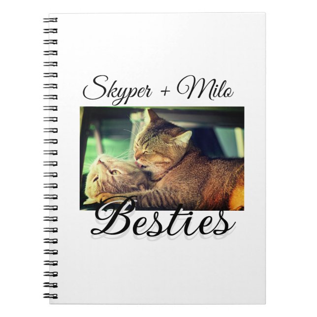 Pet friends besties add name pet photo animal love notebook (Front)