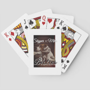 Pet friends besties add name pet photo animal love playing cards