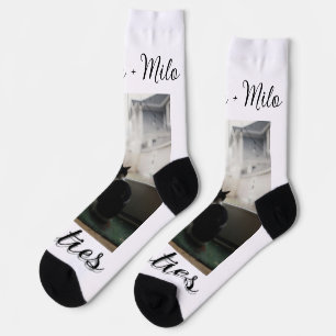 Pet friends besties add name pet photo animal love socks