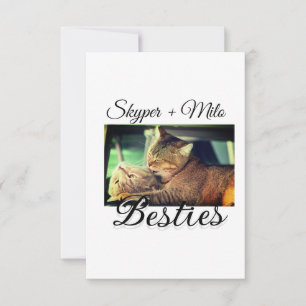 Pet friends besties add name pet photo animal love thank you card