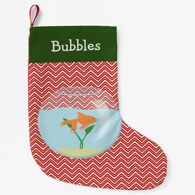 Pet Goldfish Personalised Small Christmas Stocking (Front)