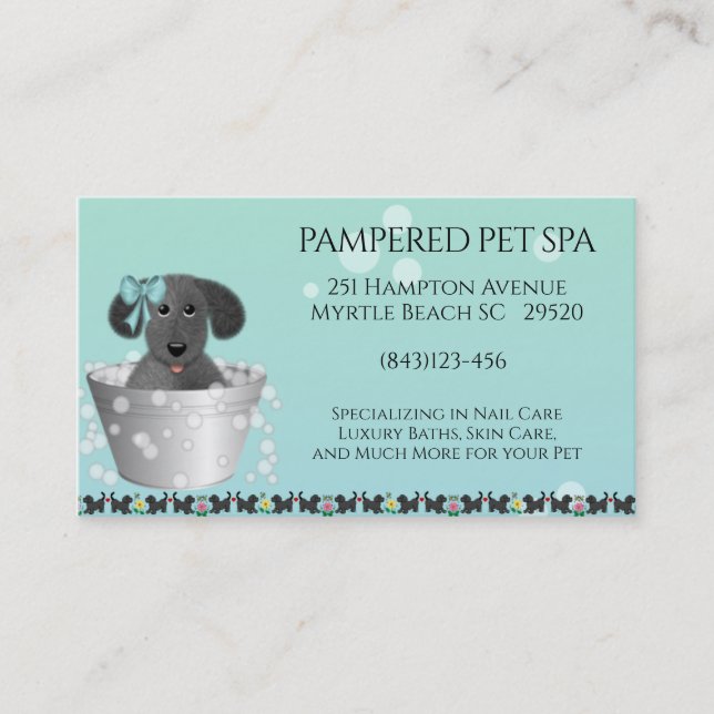 Pet Groomer Appointment Business Card (Front)