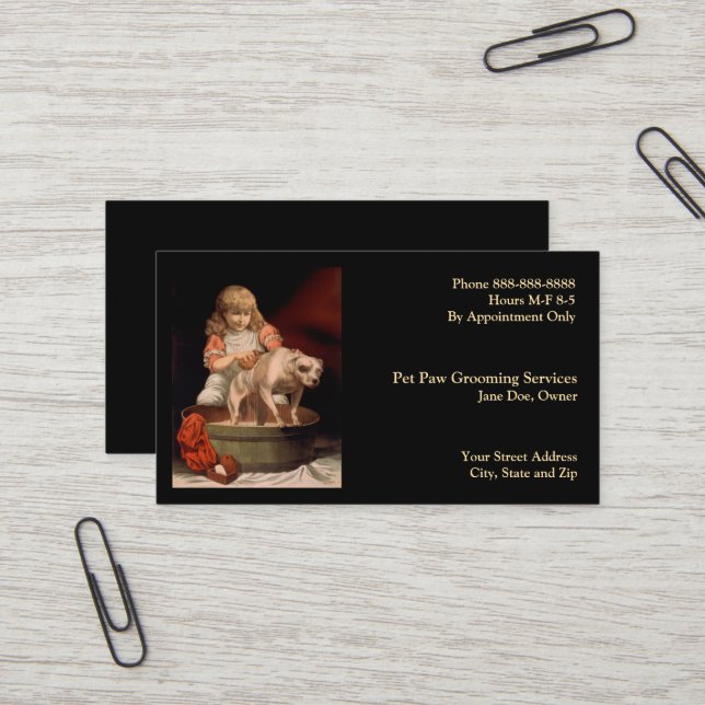 Pet Groomer Business Card (Front/Back In Situ)