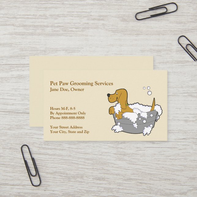 Pet Groomer Business Card (Front/Back In Situ)