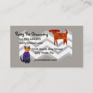 pet groomer cute dog and cat art  customisable business card
