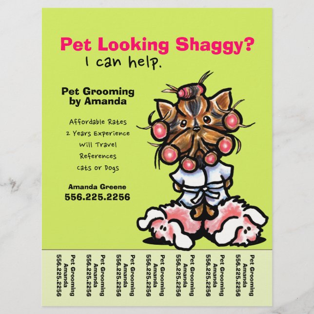 Pet Groomer Dog Grooming Personalised Tear Sheet (Front)