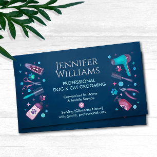 Pet Groomer In-Home & Mobile Dog & Cat Grooming Business Card